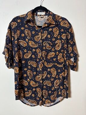 Vintage Campagnie Internationale Express Short Sleeve Button up Blouse SZ M